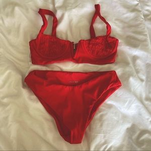 Lahana Swim red Narlu top and bottom